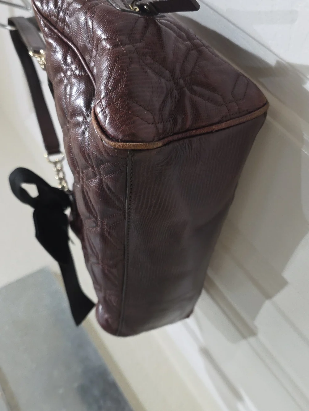 Kate Spade Quilted Leather Satchel - Deep Brown